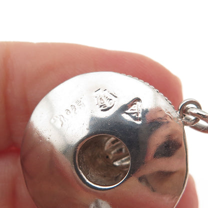 925 Sterling Silver Vintage Mexico Sombrero Hat Oxidized 3D Charm Pendant