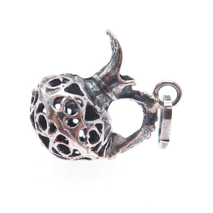 925 Sterling Silver Vintage Ornate Pitcher Oxidized Mini 3D Charm Pendant