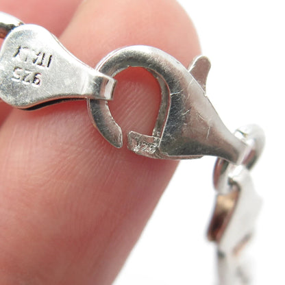 925 Sterling Silver Vintage Italy Anchor Mariner & Figaro Link Bracelet 8"