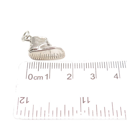 925 Sterling Silver Vintage Baby Shoe 3D Mini Charm Pendant