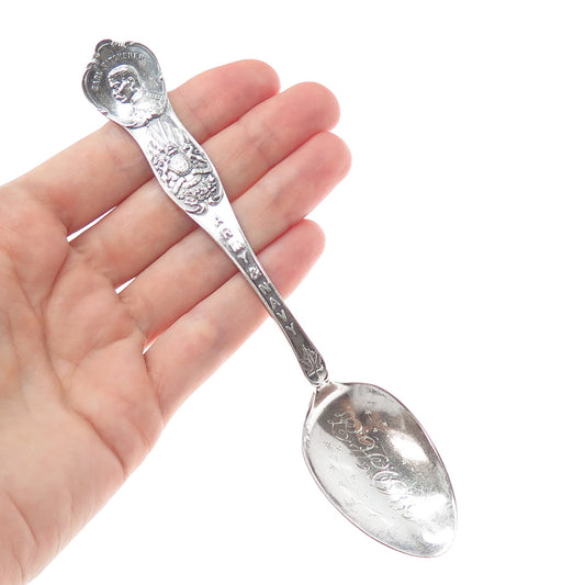 RODEN BROS 925 Sterling Silver Antique Earl Kitchener Army & Navy Coffee Spoon