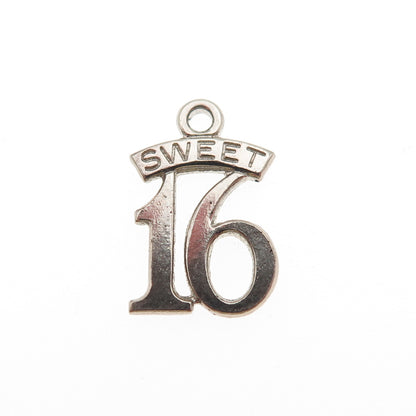 Paye & Baker 925 Sterling Silver Vintage Sweet 16 Mini Charm Pendant