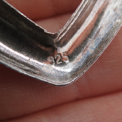 925 Sterling Silver Vintage Open Heart Pin Brooch