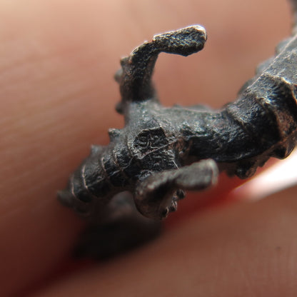 925 Sterling Black Rhodium Diamond Sapphire Chrome Diopside Dragon Miniature