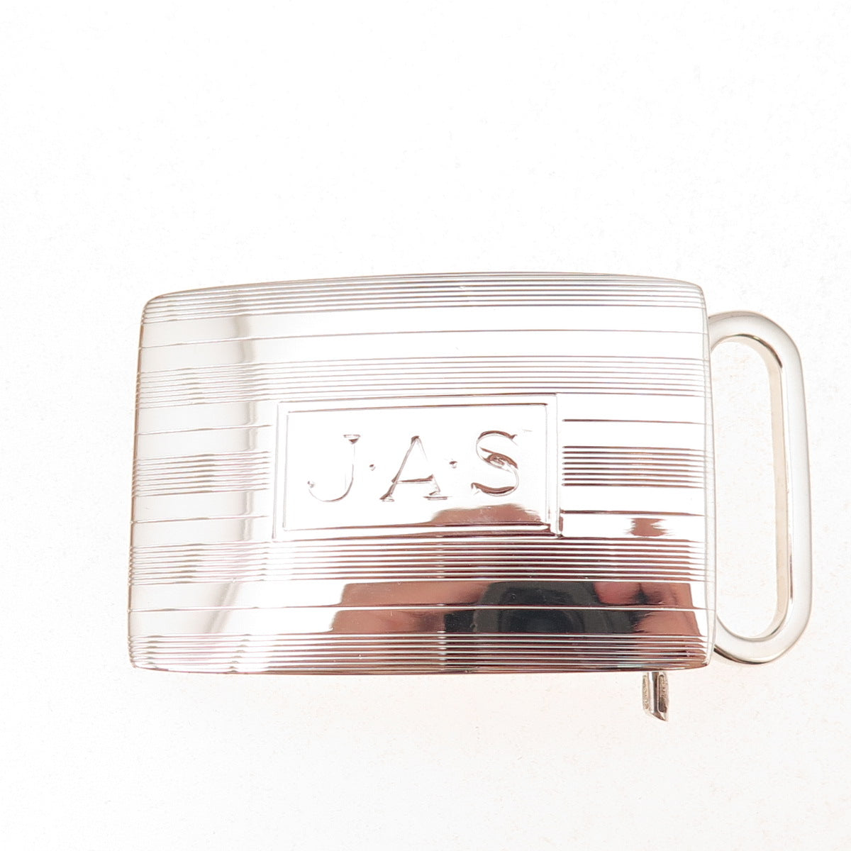 Tiffany & Co. 925 Sterling Silver Vintage Engraved JAS Mono Belt Buckle