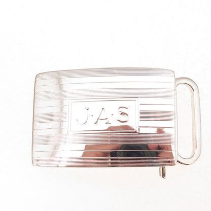 Tiffany & Co. 925 Sterling Silver Vintage Engraved JAS Mono Belt Buckle