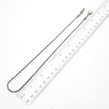 EFFY 925 Sterling Silver Vintage Spiga Chain Oxidized Necklace 18"