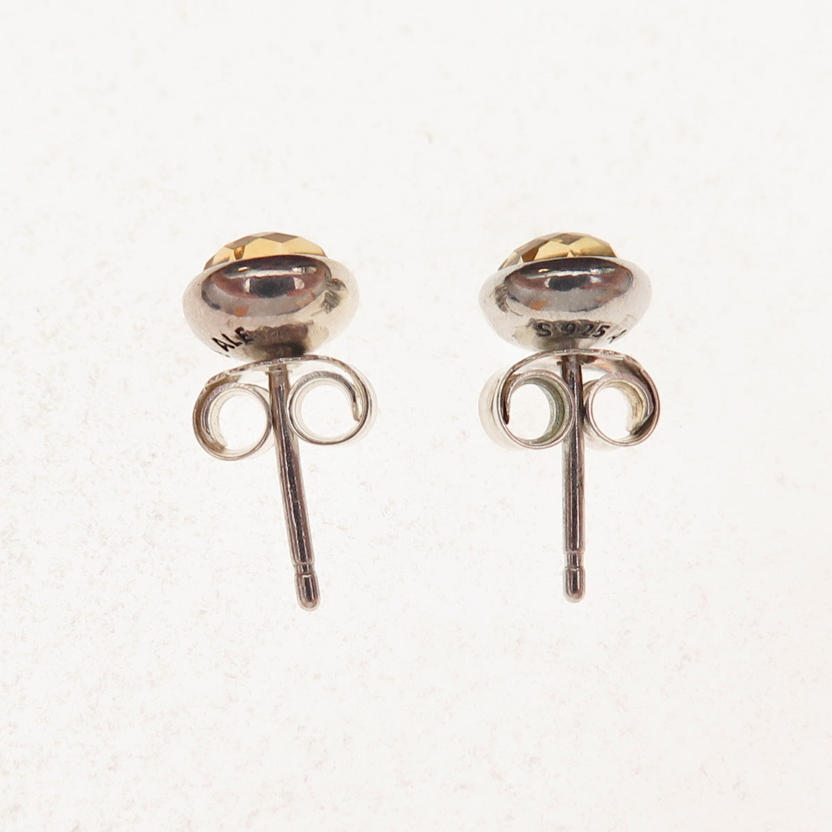 Pandora 925 Sterling Silver Real Citrine November Birthstone Stud Earrings