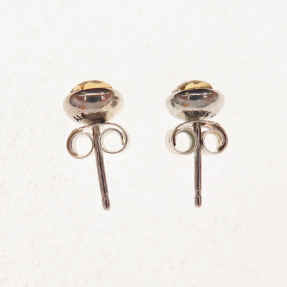 Pandora 925 Sterling Silver Real Citrine November Birthstone Stud Earrings