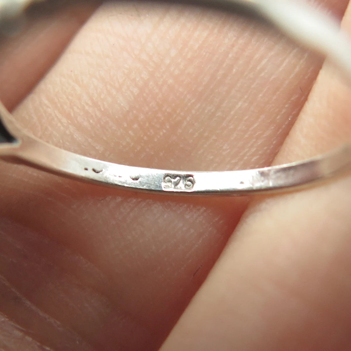 925 Sterling Silver Vintage Southwestern White C Z Engagement Ring Size 6.75