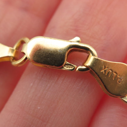 P. LUX 925 Sterling Silver 2-Tone Italy Diamond-Cut Figaro Chain Necklace 20"