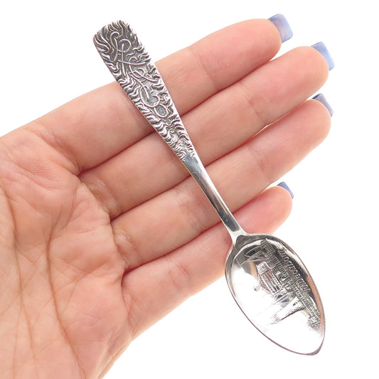 Wallace 925 Sterling Silver Antique Art Deco Fort Dearborn Chicago Coffee Spoon