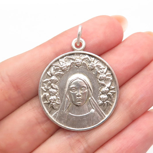 925 Sterling Silver Vintage Rev. Joseph P. Denning 1957 Round Jubilee Pendant