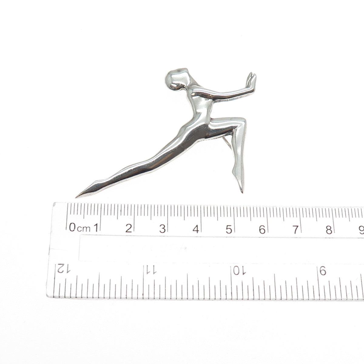 925 Sterling Silver Vintage Mexico Gymnastic Modernist Pin Brooch