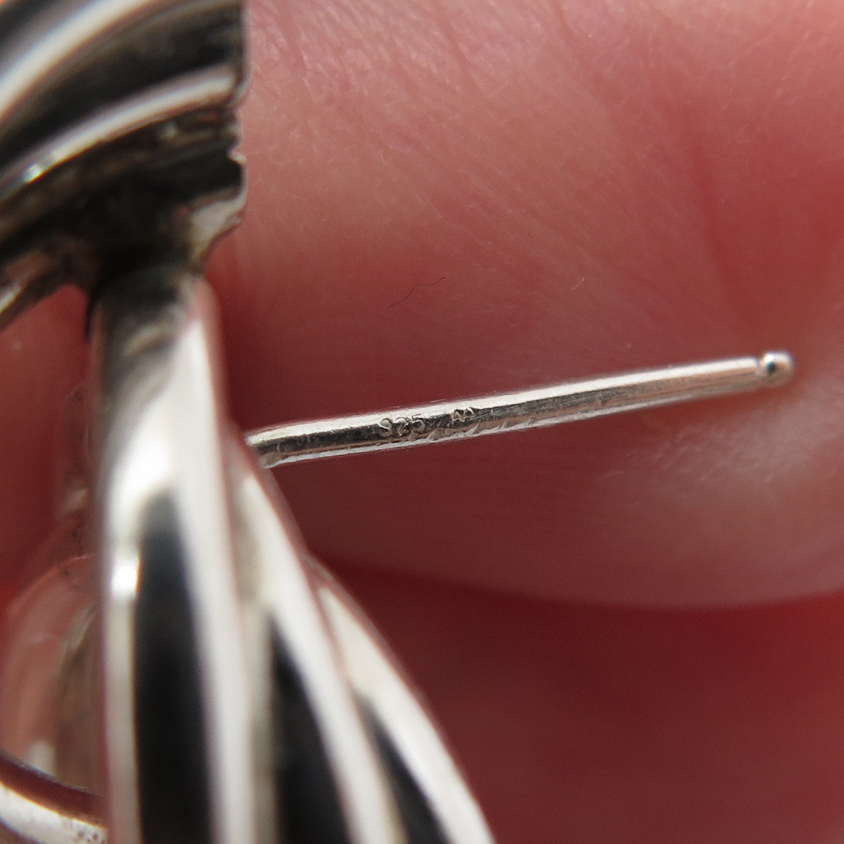 925 Sterling Silver Vintage Modernist Interlocked Circle Earrings
