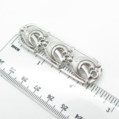 DANECRAFT 925 Sterling Silver Antique Art Deco Jug Row Swirl Pin Brooch
