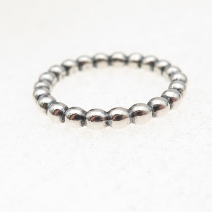 Pandora 925 Sterling Silver Bubble All Around Stackable Band Ring Size 7