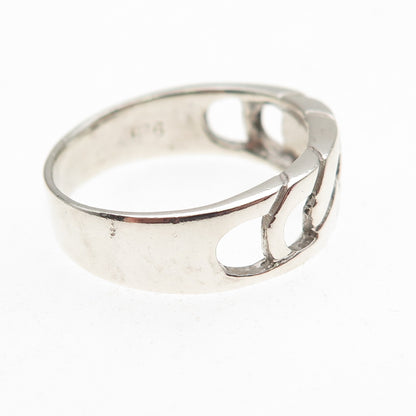 925 Sterling Silver Vintage Cuban Link Ring Size 10.75