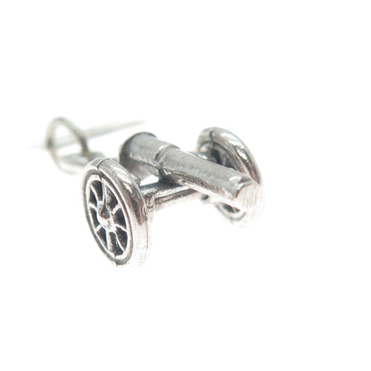 BELL TRADING POST 925 Sterling Silver Antique Cannon Military Mini Charm Pendant