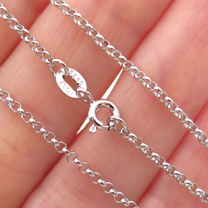 925 Sterling Silver Italy Rolo Chain Necklace 18"