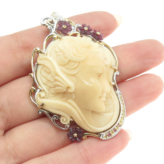 MICHAEL VALITUTTI Gems En Vogue Sterling Pink Sapphire & Amethyst Cameo Pendant