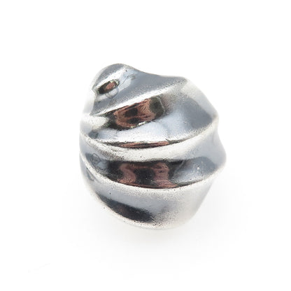 925 Sterling Silver Vintage Mexico Modernist Dome Oxidized Ring Size 6.75