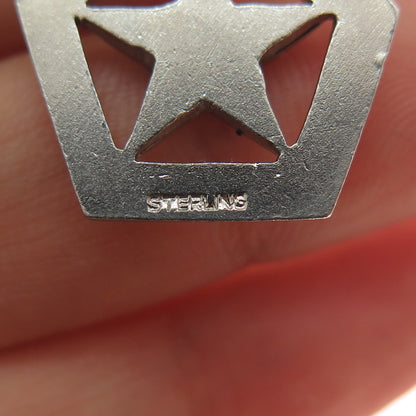 925 Sterling Silver Vintage 1963-64 Enamel Masonic Eastern Star Charm Pendant