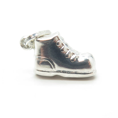 925 Sterling Silver Vintage Italy Boot Shoe 3D Charm Pendant