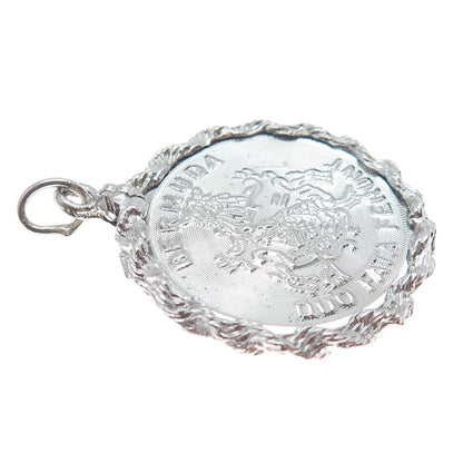 CREA 925 Sterling Silver Vintage Bermuda Coat of Arms Charm Pendant