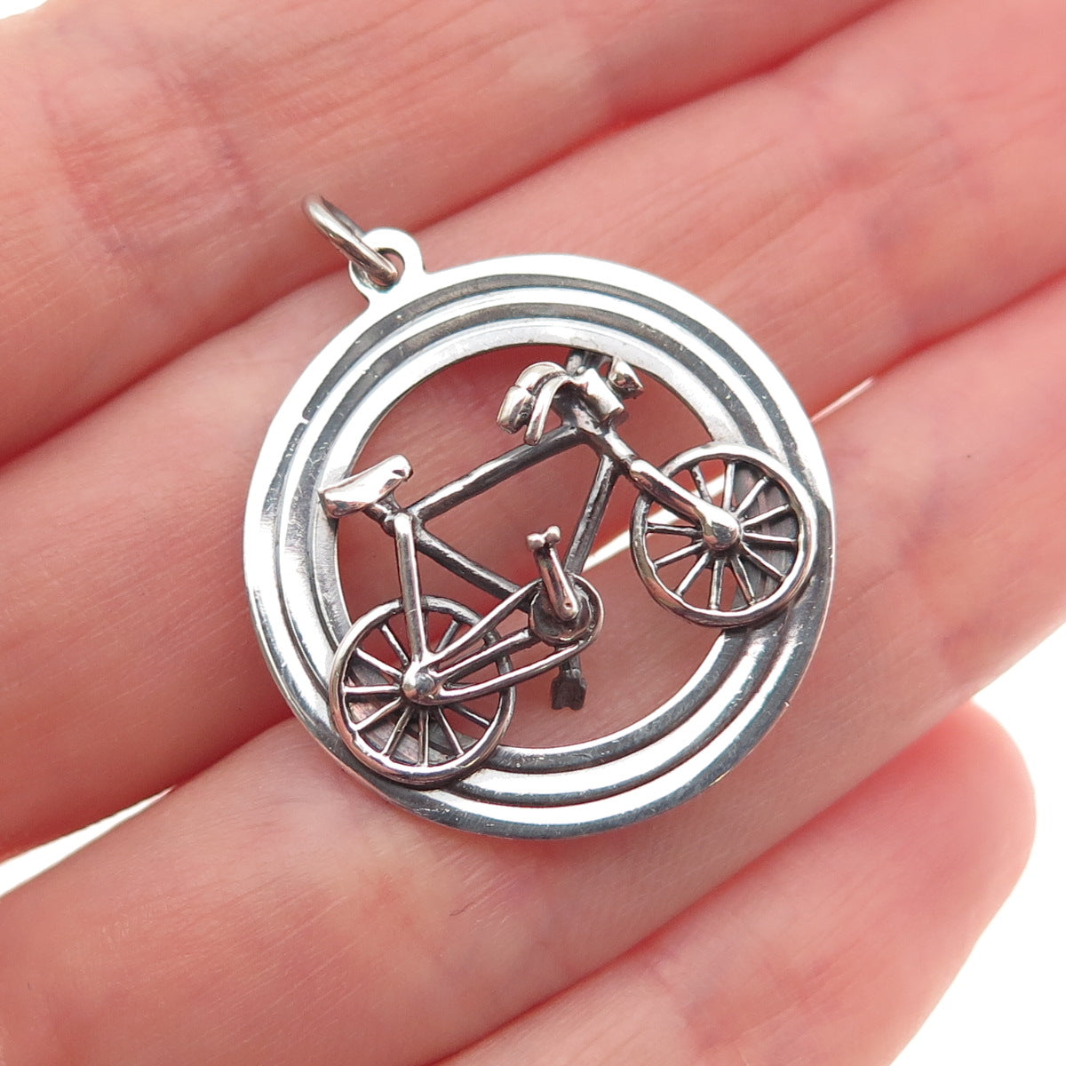 Payton Pepper & Sons 925 Sterling Silver Vintage 1964 Birmingham Bicycle Pendant