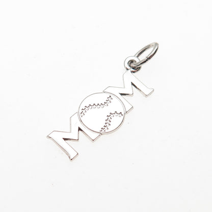 Rembrandt RQC 925 Sterling Silver Vintage Baseball Mom Mini Charm Pendant