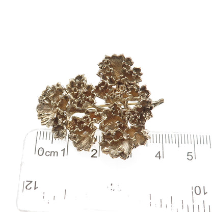 Eggert 925 Sterling Silver Gold Plated Vintage Denmark Flora Danica Pin Brooch