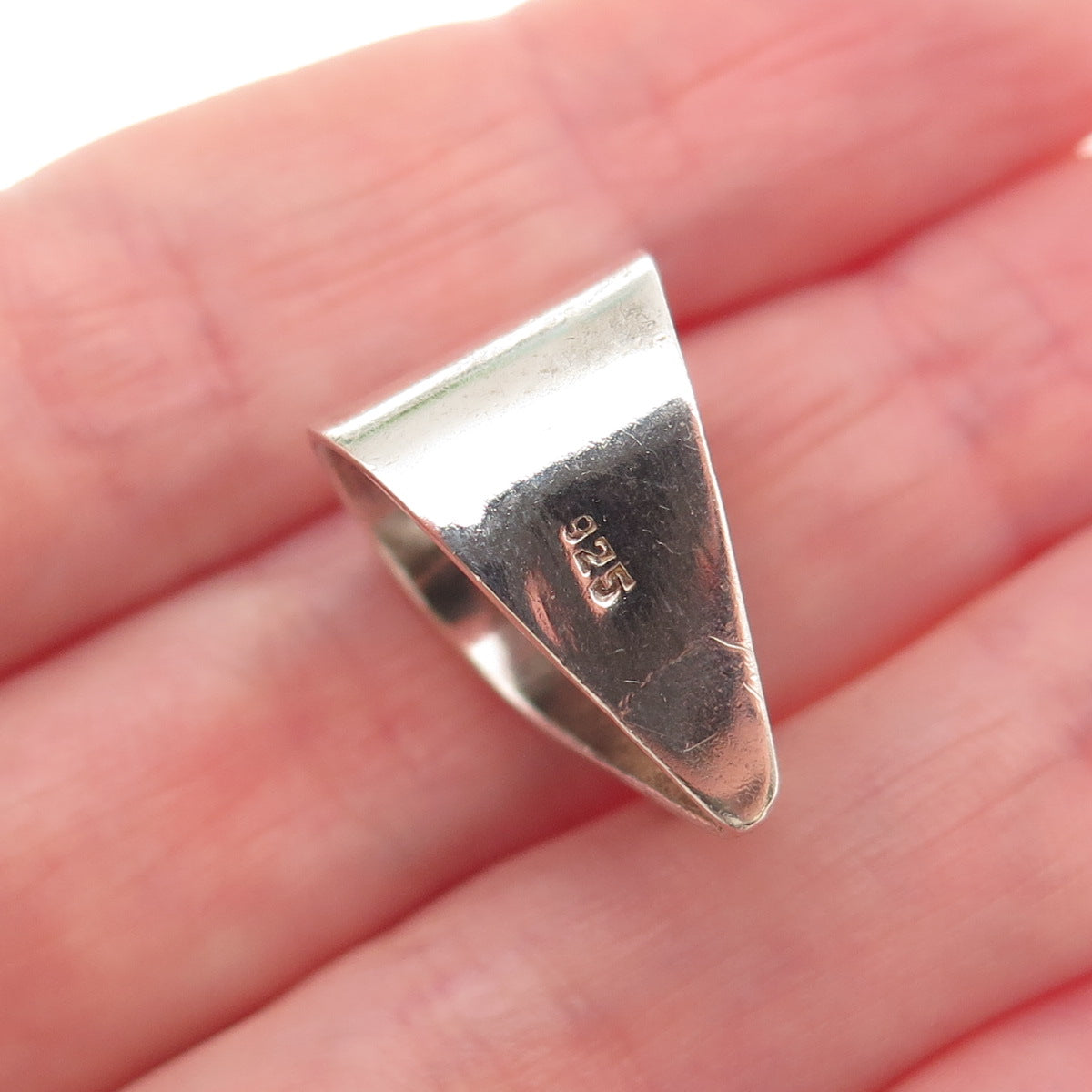 925 Sterling Silver Vintage Real Round-Cut Blue Topaz Bail for Pendant