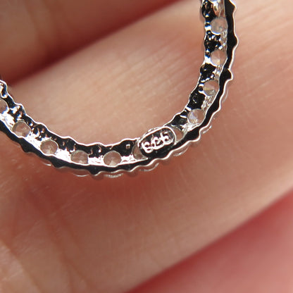 925 Sterling Silver Round-Cut C Z Oval Circle Cable Chain Necklace 16-18"