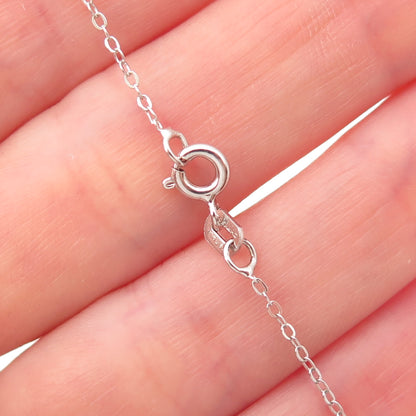 Chuck Clemency 925 Sterling Silver Real Green Amethyst Cable Chain Necklace 20"