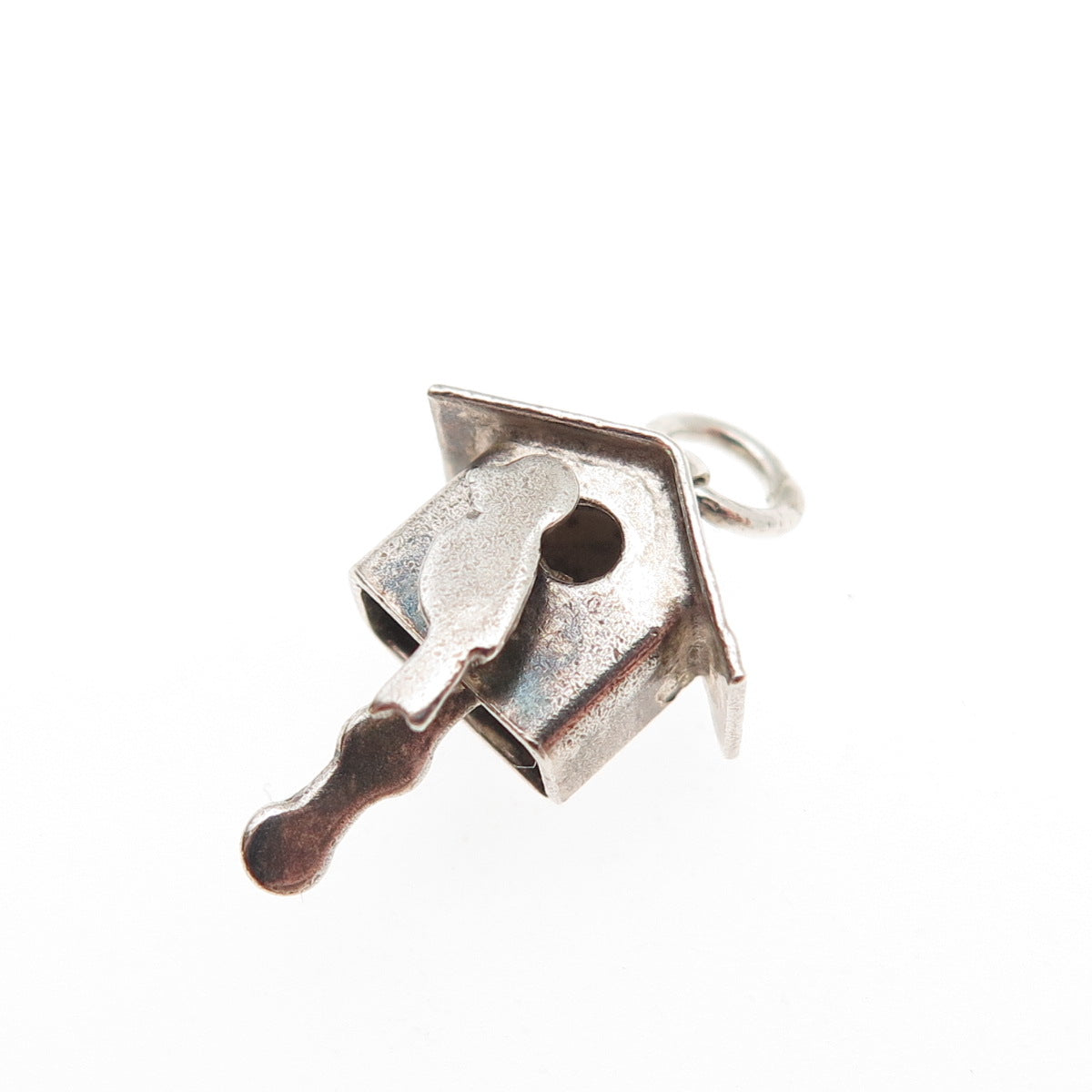 925 Sterling Antique Art Deco Mexico Birdhouse Articulated 3D Mini Charm Pendant