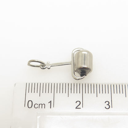 925 Sterling Silver Antique Art Deco Paint Roller Minimalist Charm Pendant