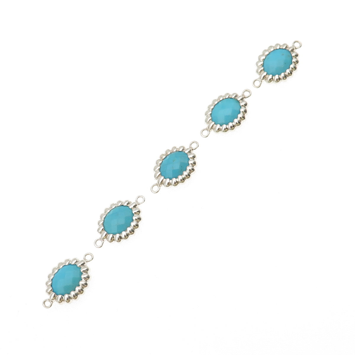 925 Sterling Real Sleeping Beauty Turquoise SET of 5 Bracelet / Necklace Parts