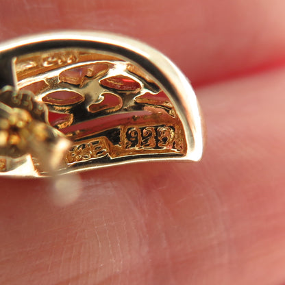 RSE ROBERT SEEMAN Sterling Gold Plated Real Diamond Accent & Multi-Gem Earrings