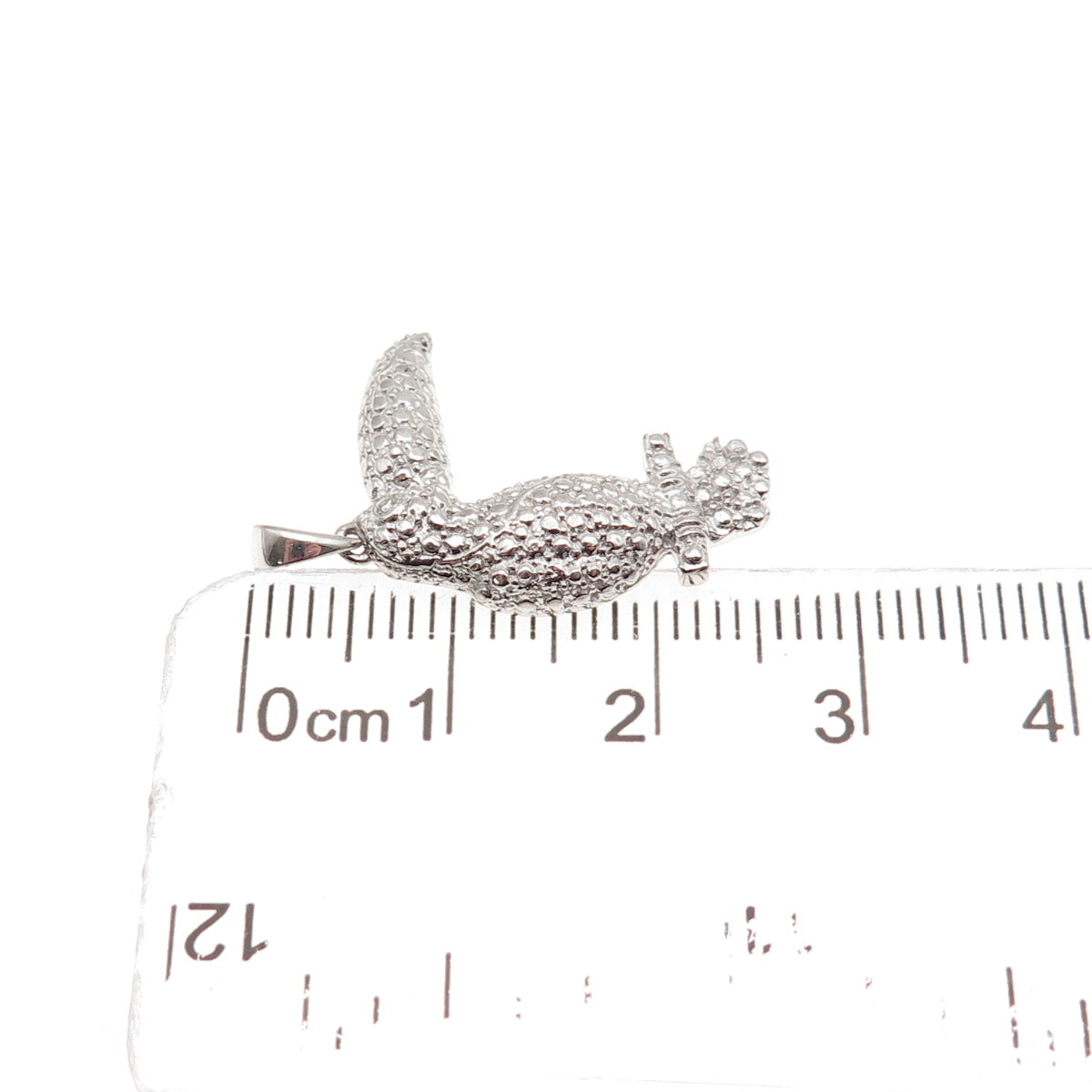925 Sterling Silver Real Round-Cut Diamond Toucan Bird Charm Pendant