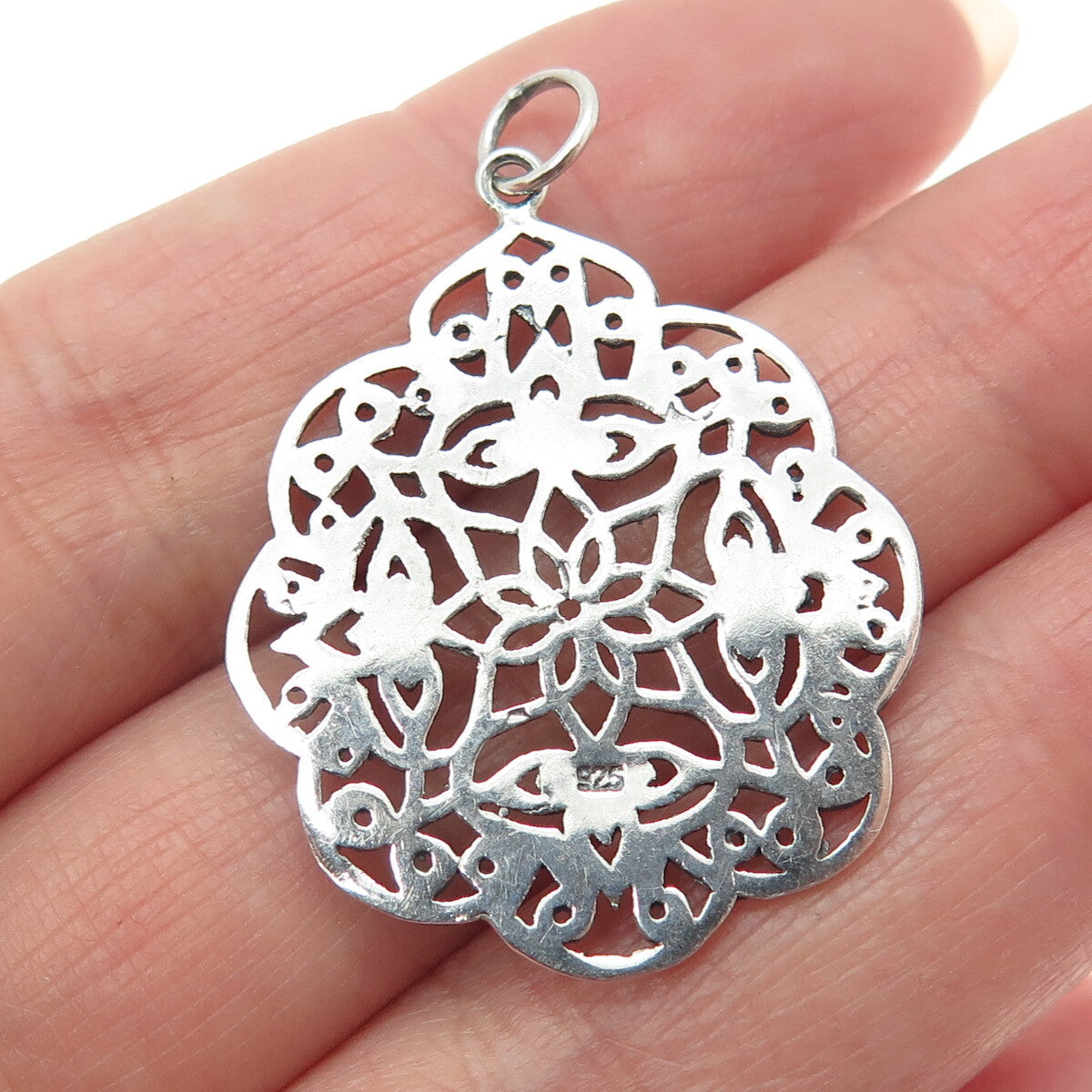 925 Sterling Silver Vintage Ornate Pendant