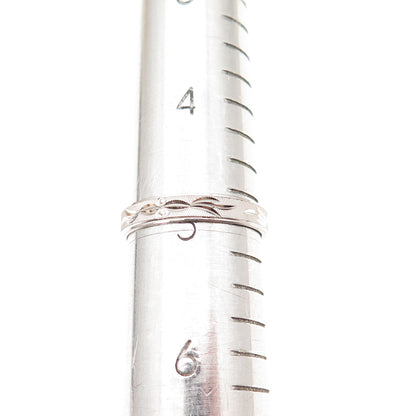 925 Sterling Silver Engraved Band Ring Size 5