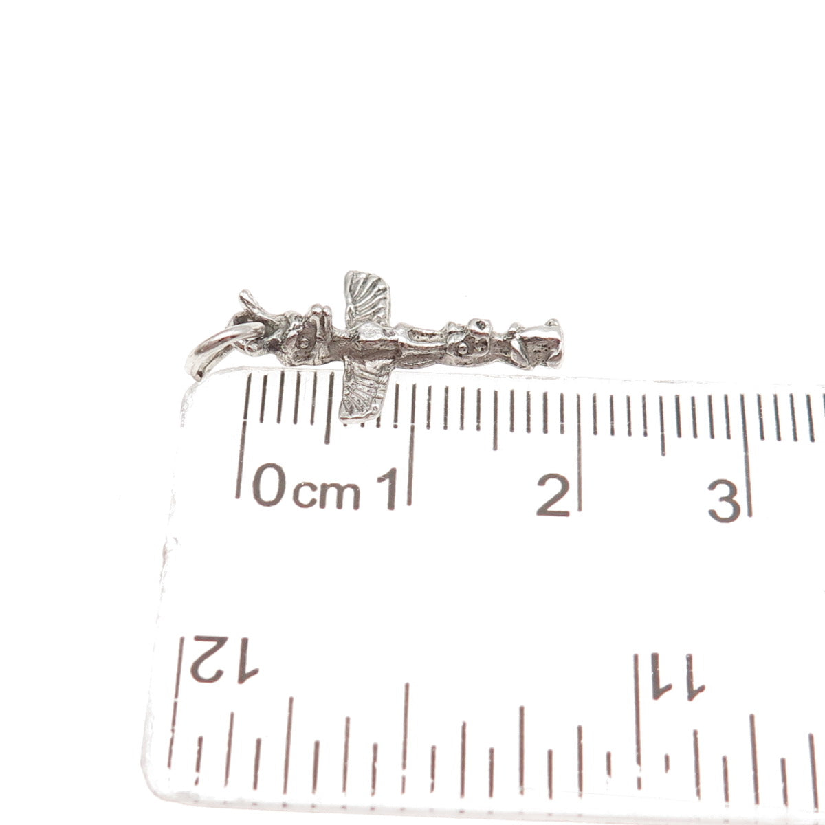 Old Pawn 925 Sterling Silver Vintage Southwestern Totem Pole Mini Charm Pendant