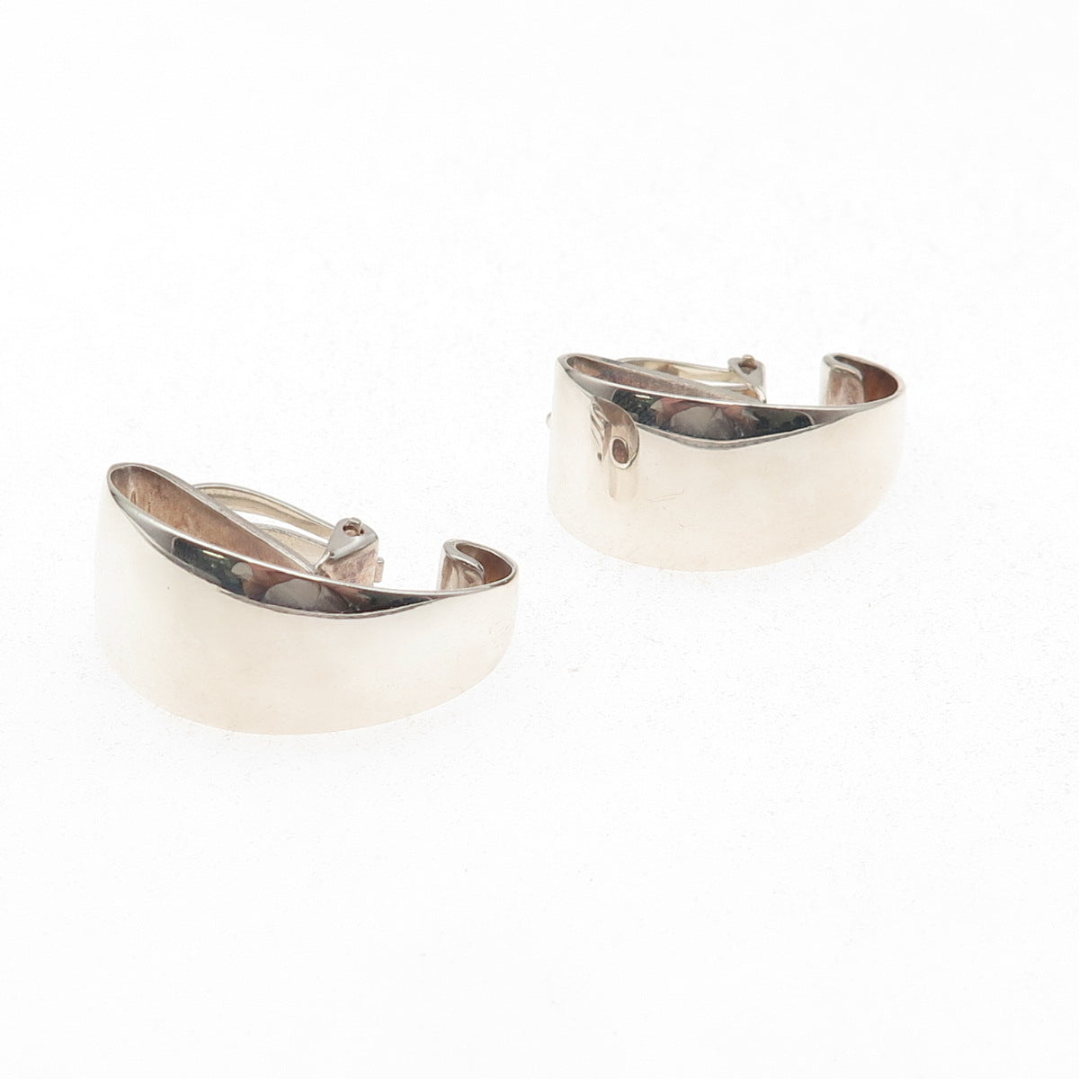 Tone Vigeland 925S Sterling Silver Vintage Norway Modernist Clip On Earrings