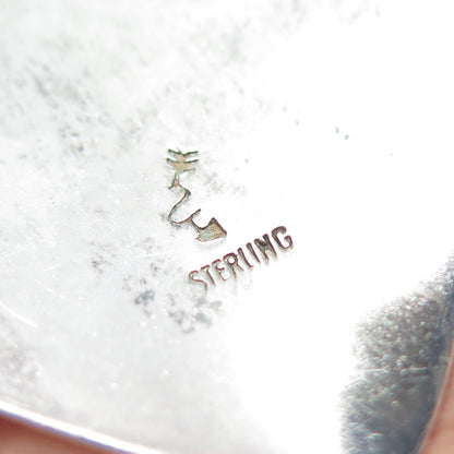 SAM LOVATO KEWA Old Pawn Sterling Silver Vintage Heart Oxidized Brooch / Pendant