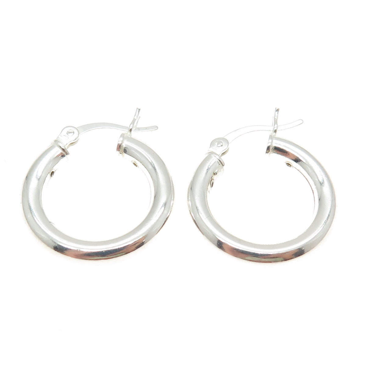 925 Sterling Silver Tube Hoop Earrings