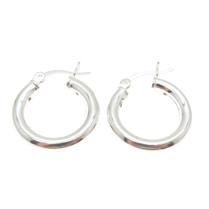 925 Sterling Silver Tube Hoop Earrings