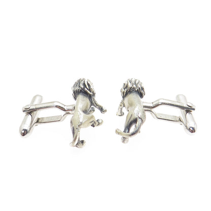 925 Sterling Silver Antique Lion / Leo Zodiac Sign Cufflinks