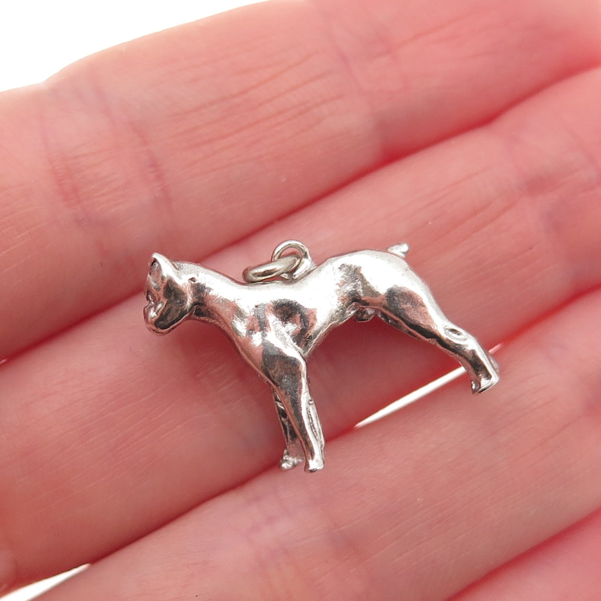 925 Sterling Silver Vintage Doberman 3D Mini Charm Pendant