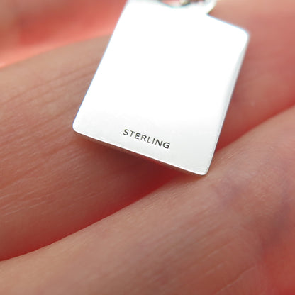 925 Sterling Silver Red Enamel I Have Food & Internet Minimalist Charm Pendant